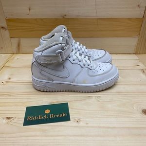 Nike Air Force 1 Mid White Shoe Size Kids 1Y